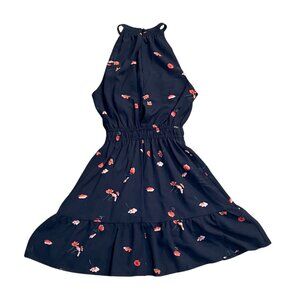 Black Floral Halter Dress // Size XS